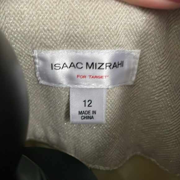 Fitted Off White Linen Blazer with Matching Belt SZ 12/LARGE by Isaac Mizrahi - Picture 4 of 4